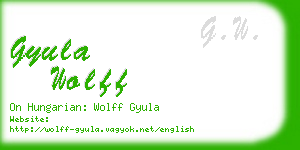 gyula wolff business card